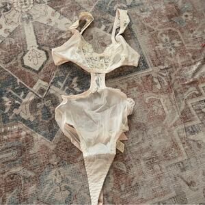 We Are HAH Hot As Hell Free People Key To Ur Heart Bodysuit Lace XS New